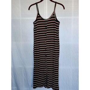 Dont Ask Why Womens Black Stretch Lined Button Down Strappy A Line Dress Size 0/